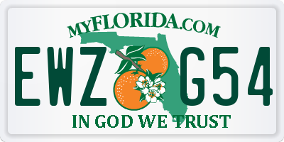 FL license plate EWZG54