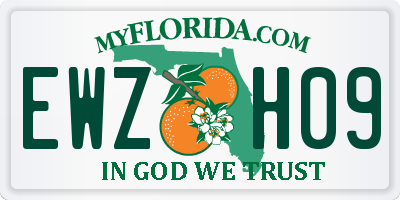 FL license plate EWZH09