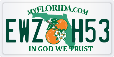 FL license plate EWZH53