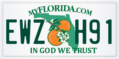 FL license plate EWZH91
