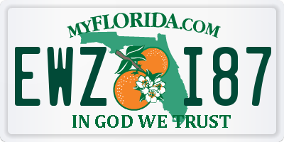 FL license plate EWZI87