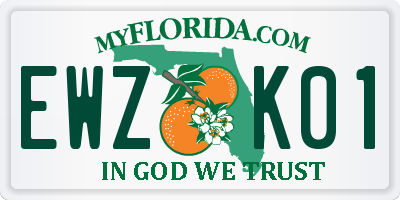 FL license plate EWZK01