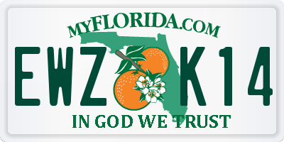 FL license plate EWZK14