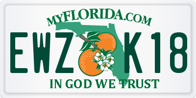 FL license plate EWZK18