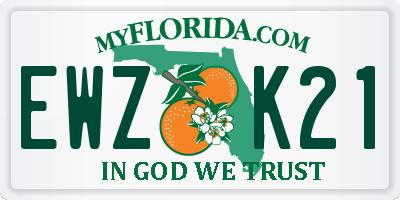 FL license plate EWZK21