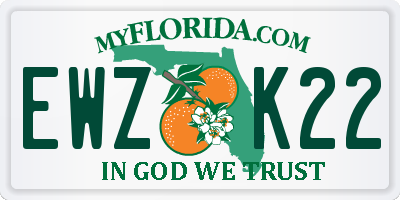 FL license plate EWZK22