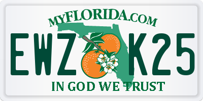 FL license plate EWZK25