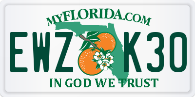 FL license plate EWZK30
