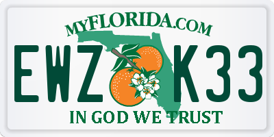 FL license plate EWZK33