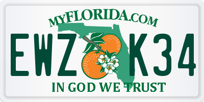 FL license plate EWZK34