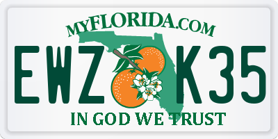 FL license plate EWZK35