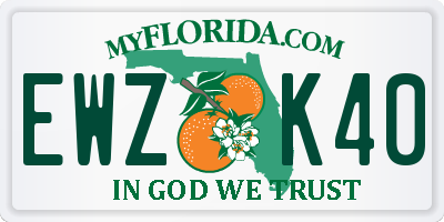 FL license plate EWZK40