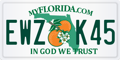 FL license plate EWZK45