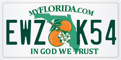 FL license plate EWZK54