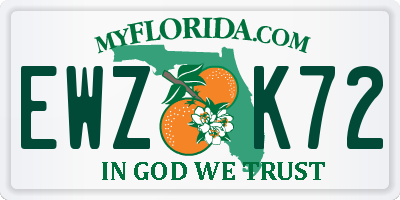 FL license plate EWZK72