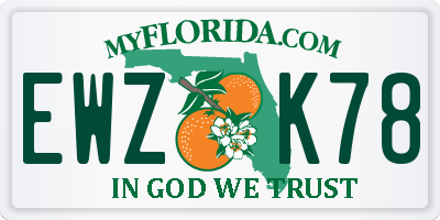 FL license plate EWZK78