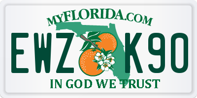 FL license plate EWZK90