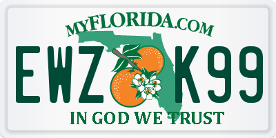 FL license plate EWZK99