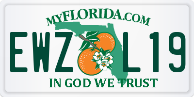 FL license plate EWZL19