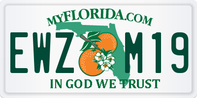 FL license plate EWZM19