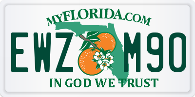 FL license plate EWZM90