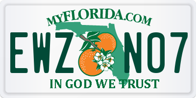 FL license plate EWZN07