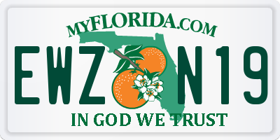 FL license plate EWZN19