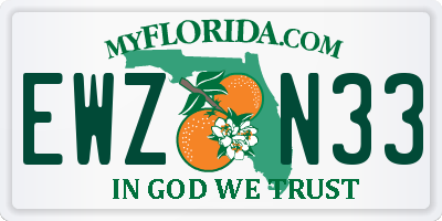 FL license plate EWZN33