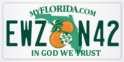 FL license plate EWZN42