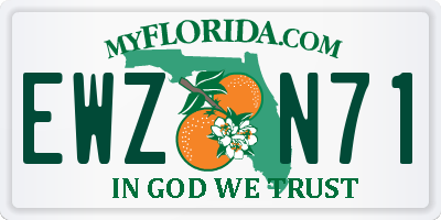 FL license plate EWZN71