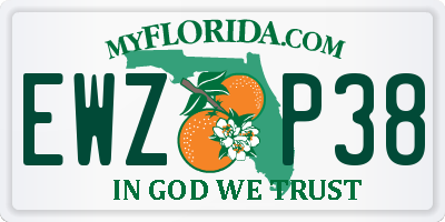 FL license plate EWZP38