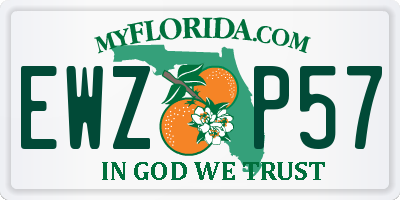 FL license plate EWZP57