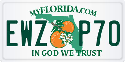FL license plate EWZP70