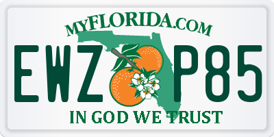 FL license plate EWZP85