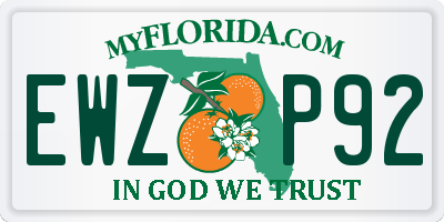FL license plate EWZP92