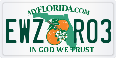 FL license plate EWZR03