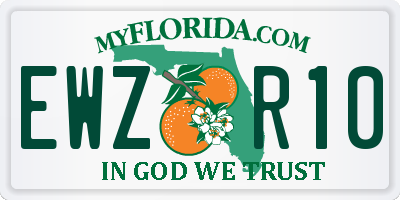 FL license plate EWZR10