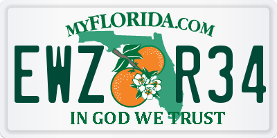 FL license plate EWZR34