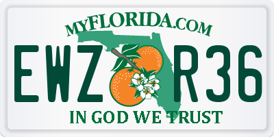 FL license plate EWZR36