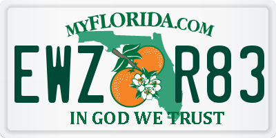 FL license plate EWZR83