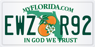FL license plate EWZR92