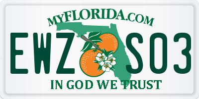 FL license plate EWZS03