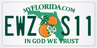 FL license plate EWZS11
