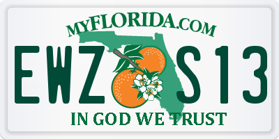 FL license plate EWZS13