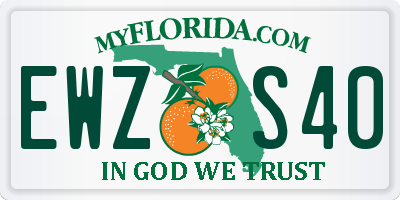 FL license plate EWZS40