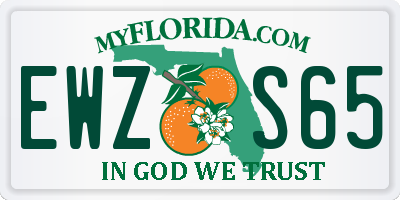 FL license plate EWZS65