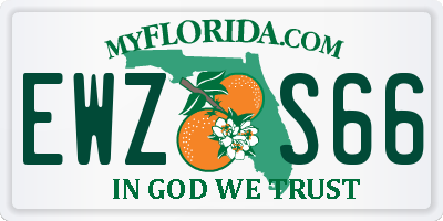 FL license plate EWZS66