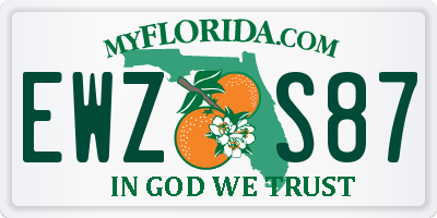 FL license plate EWZS87