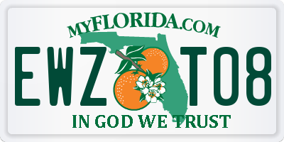 FL license plate EWZT08