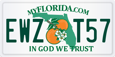 FL license plate EWZT57